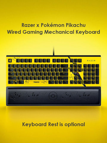 Razer x Pokémon Pikachu Wired Gaming Mechanical Keyboard, Optional Rest